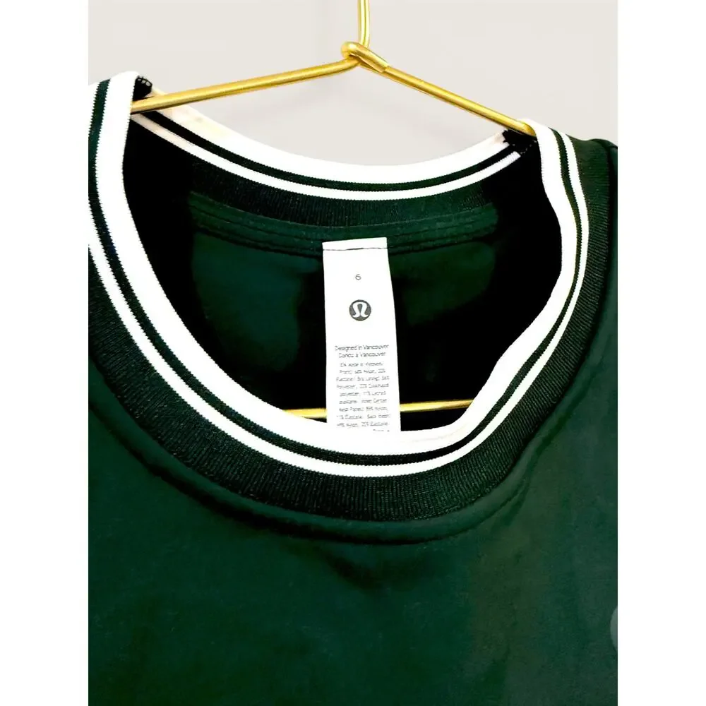 LULULEMON Varsity Scoop Neck Cropped Tennis Tank Legacy Green 6 NWT